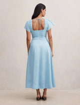 Rue Puff Sleeve Gathered Midi Dress Forever New