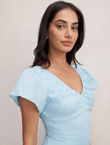 Rue Puff Sleeve Gathered Midi Dress Forever New