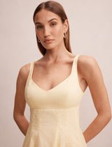 Chessy Seamed Cotton Midi Dress