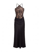Nellie Lace Halter Maxi Dress