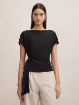 Celine Tie Detail Top Black Forever New
