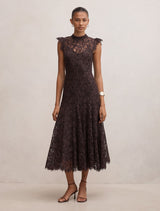 Arielle Lace Midi Dress Plum Brown Forever New
