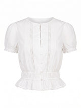 Delta Lace Pintuck Blouse Forever New