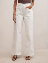 Nicki Petite Mid Rise Straight Jeans Off White Forever New
