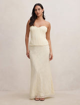 Myla Lace Corset Maxi Dress Lemon Forever New