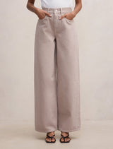 Gia Petite High Rise Wide Leg Jeans Mushroom Forever New