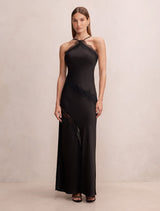 Cosette Lace Insert Maxi Dress Black Forever New