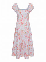 Sadie Cap Sleeve Linen Midi Dress