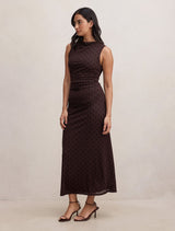 Allegra Spot Mesh Midi Dress Forever New