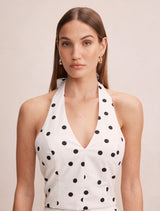 Magnolia Polka Dot Halter Top Forever New