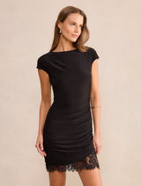 Eloise Short Sleeve Lace Mini Dress Forever New