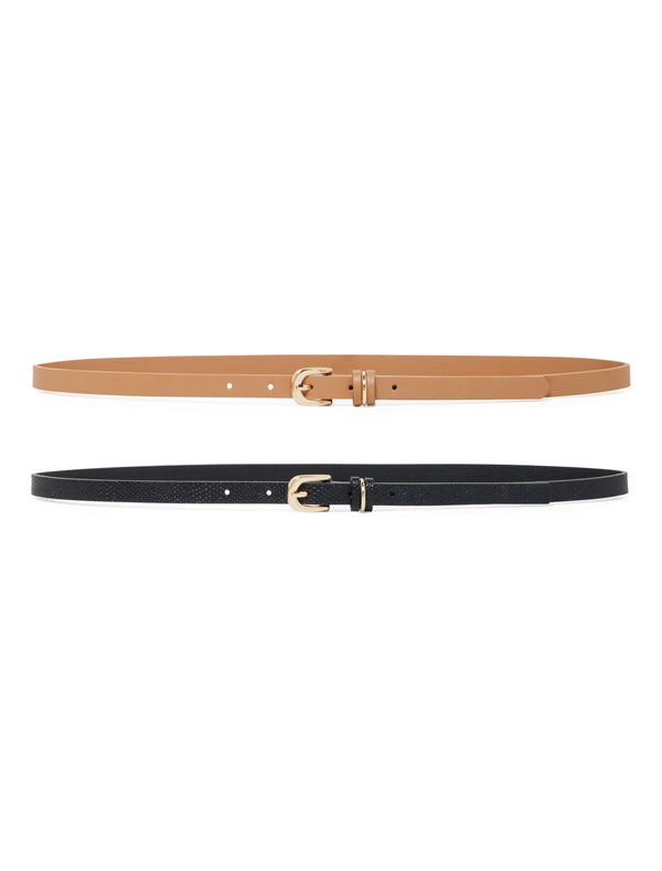 Hayley Two Pack Belt Tan Forever New