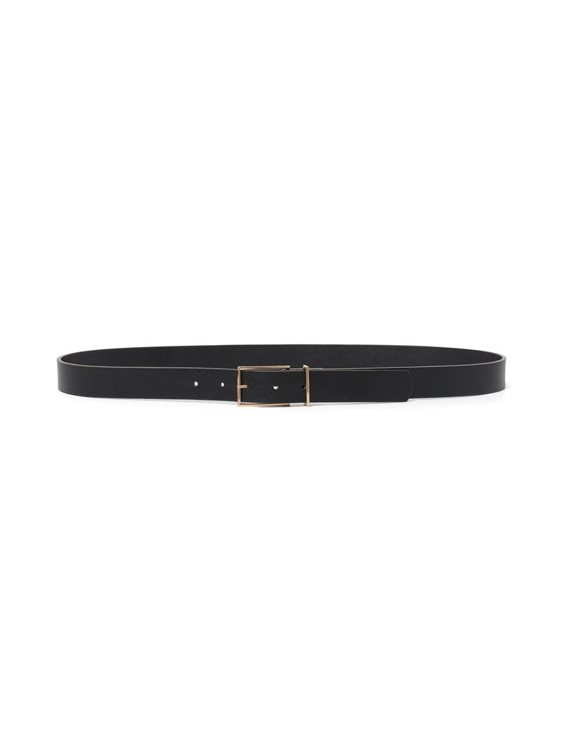 Lilian Thin Square Buckle Jeans Belt Black Forever New