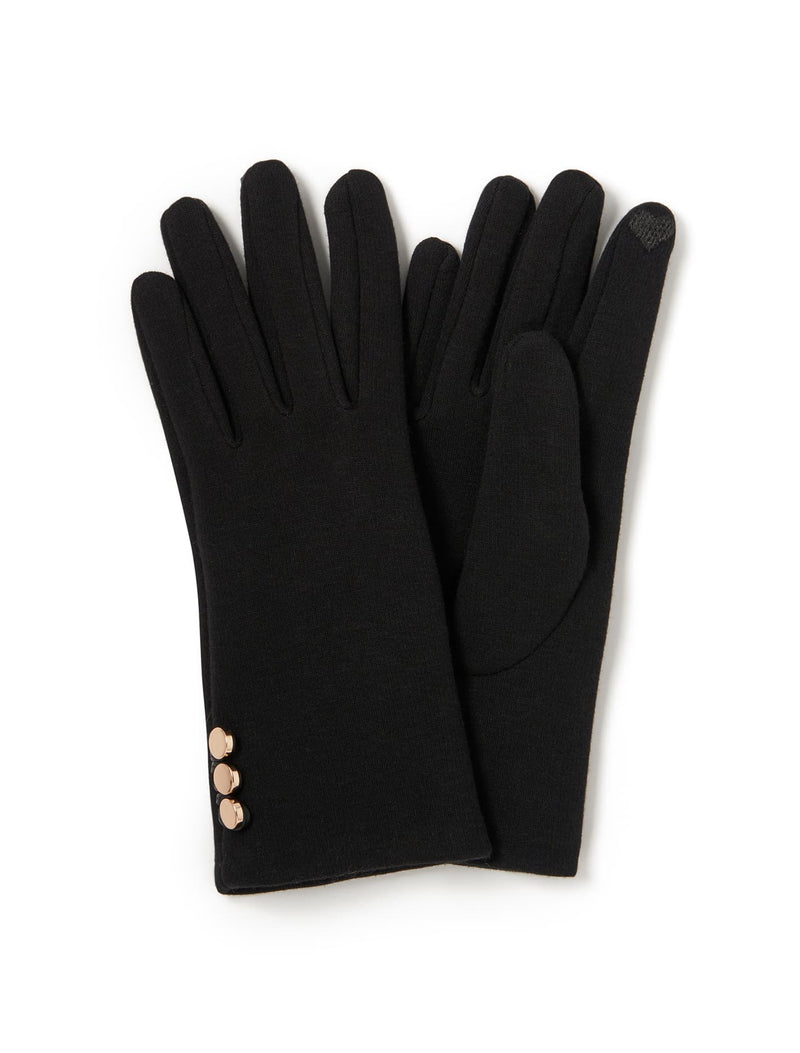 Bernie Button Glove 0 Black Forever New