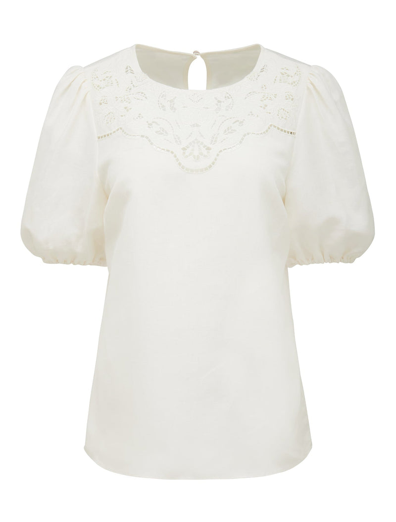 Ash Cutwork Yoke Blouse Forever New