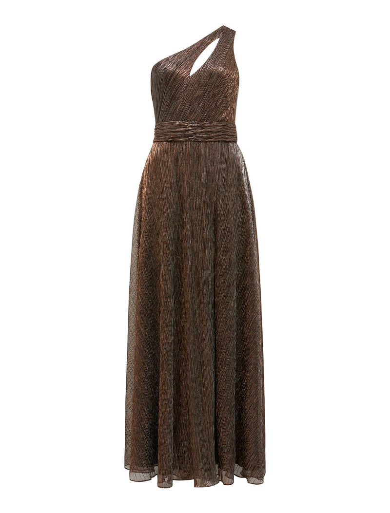 Billie Asymm Plisse Midi Dress Forever New