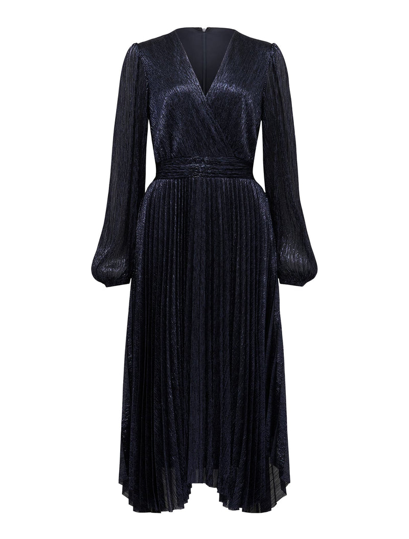 Sahara Wrap Plisse Midi Dress Forever New