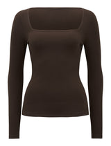 Amalfi Square Neck Long Sleeve Top Forever New