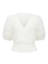 Ariel Spliced Lace Wrap Top Forever New