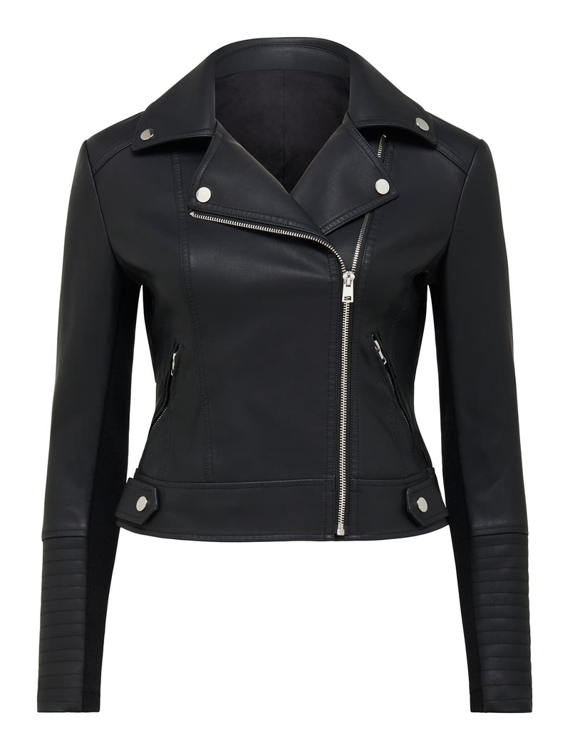 Heidi Petite Pu Biker Jacket Forever New