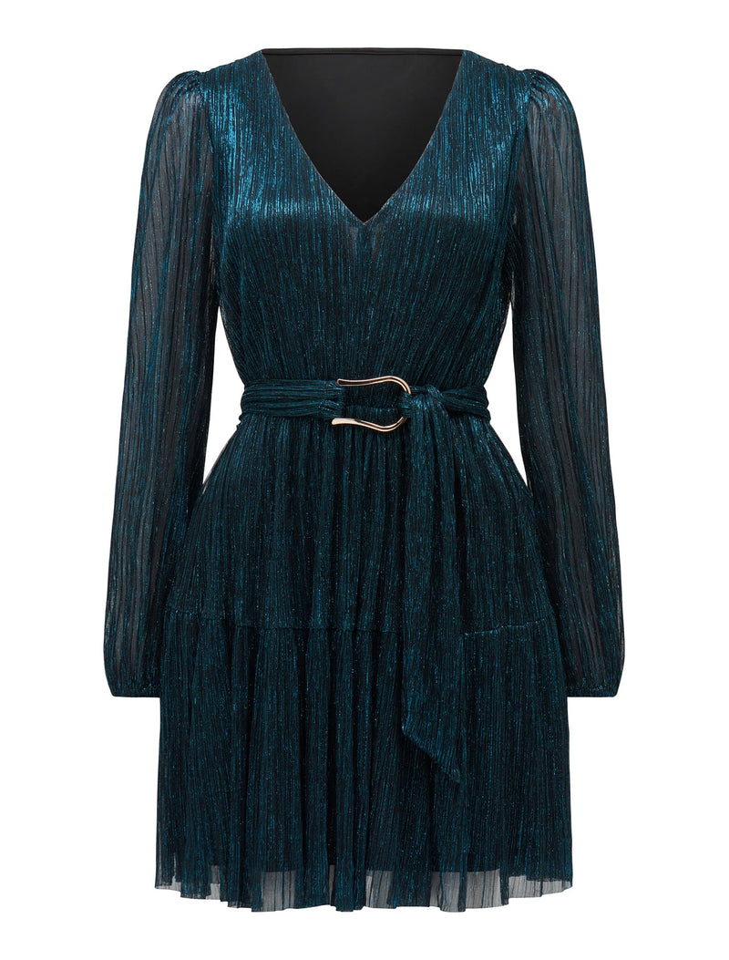 Holly Plisse Buckle Mini Dress Forever New