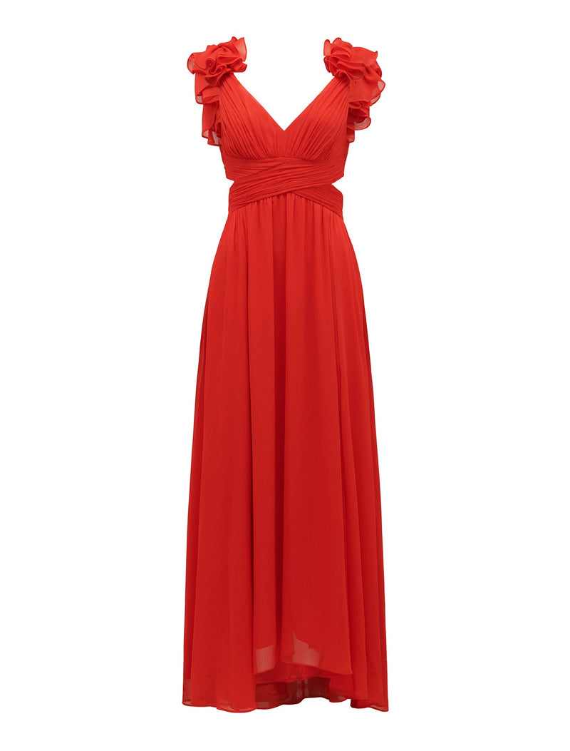 Selena Ruffle Shoulder Maxi Dress Forever New