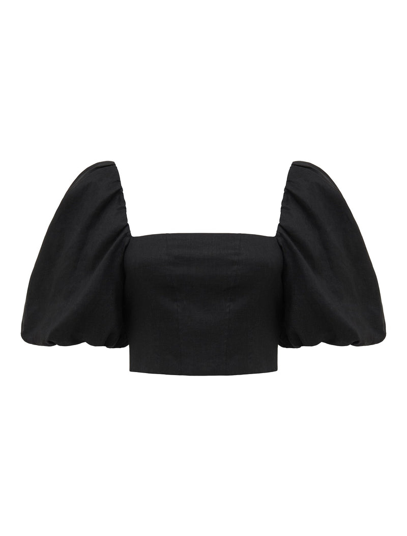 Briar Puff Sleeve Linen Top Forever New