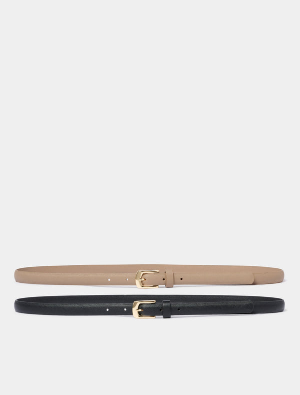 Harper 2 Pack Jean Belt Black Mocha Forever New