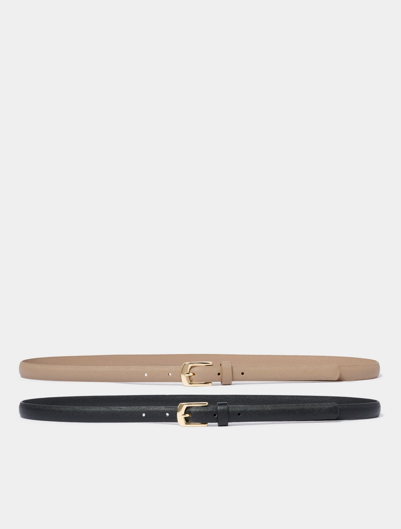 Harper 2 Pack Jean Belt Black Mocha Forever New