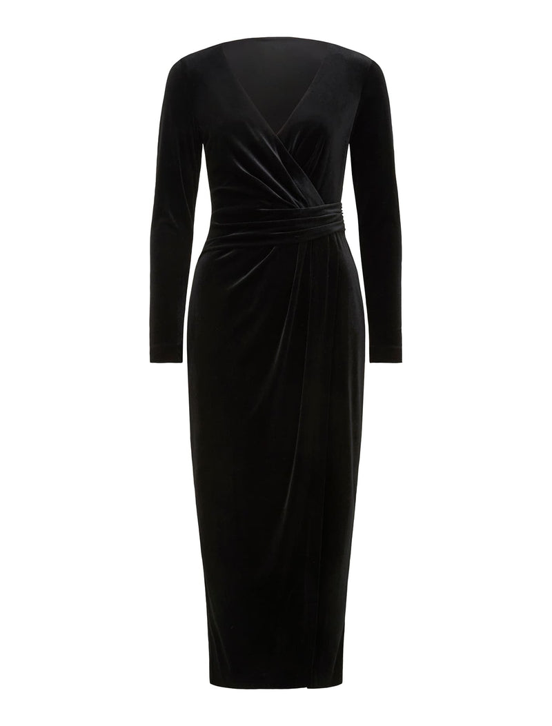 Julianne Wrap Velvet Midi Dress Forever New