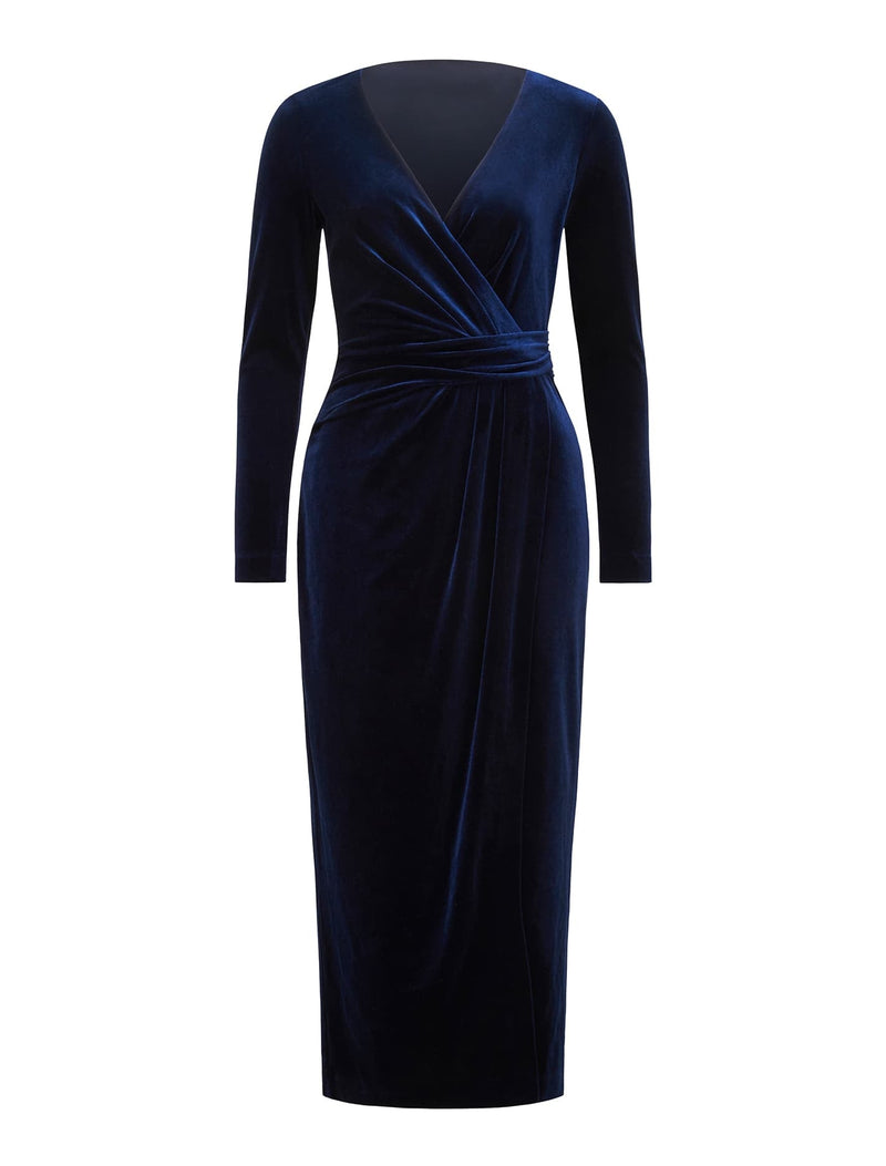 Julianne Wrap Velvet Midi Dress Forever New