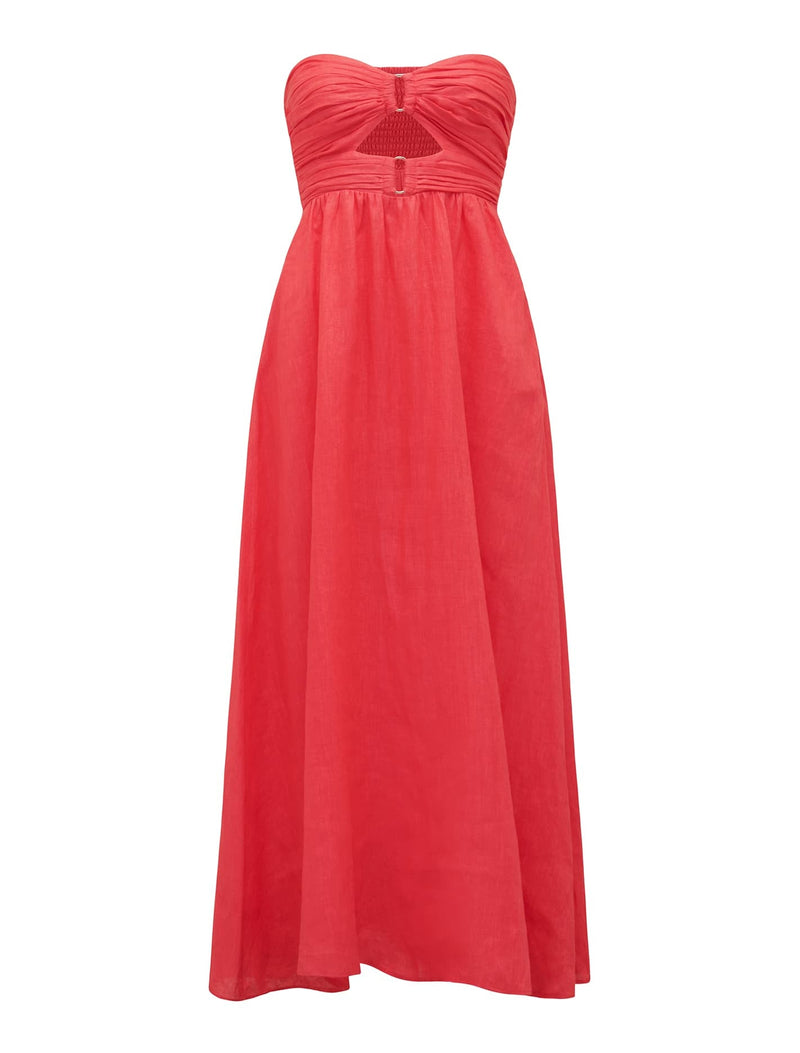 Aaliyah Strapless Ruched Midi Dress Forever New