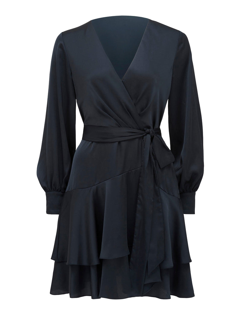 Emerson Long Sleeve Satin Mini Dress Forever New