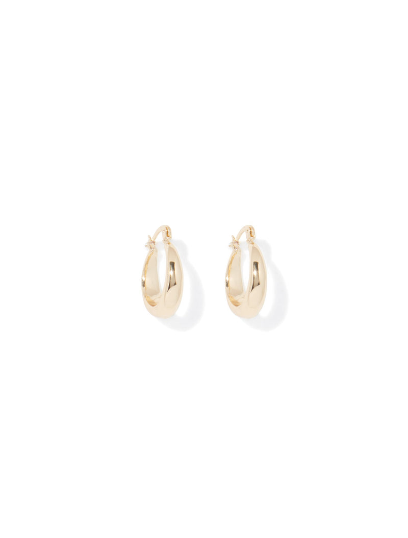 Dionne Hinge Gold Plated 15mm Hoop Earrings 0 Gold Forever New