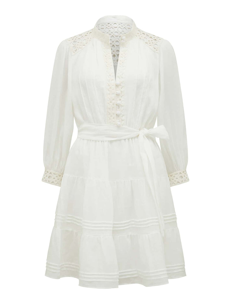 Cecilia Crochet Trim Mini Dress Forever New