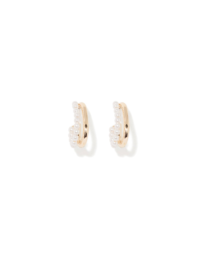 Scarlett Metal Pearl Hoop Earrings Forever New