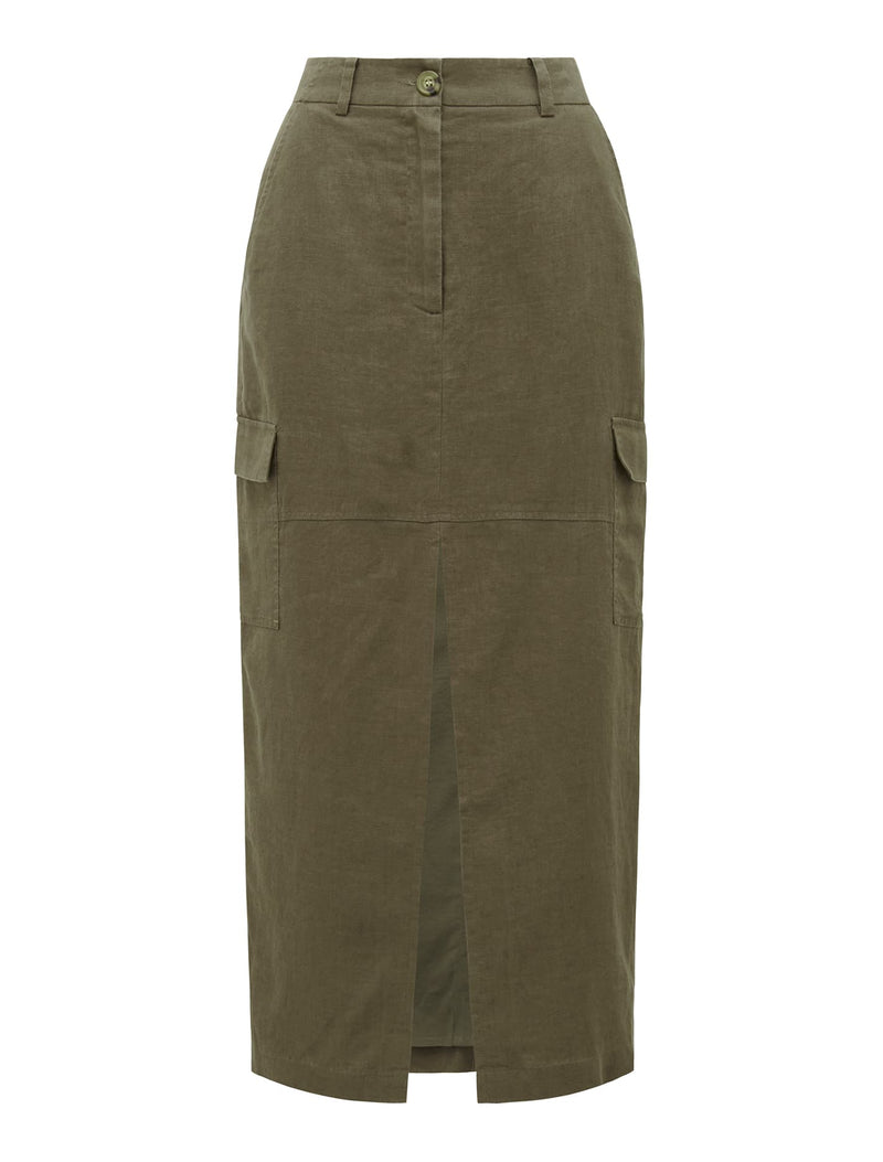 Ronnie Linen Cargo Midi Skirt Forever New