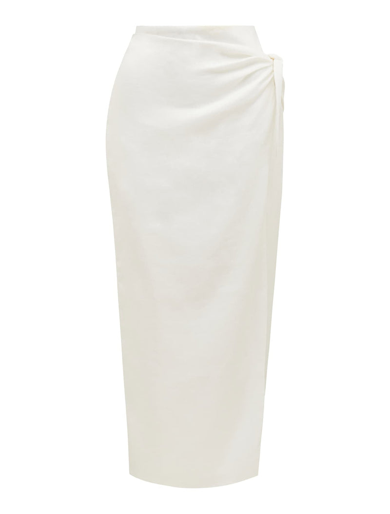 Maeve Linen Wrap Midi Skirt Forever New
