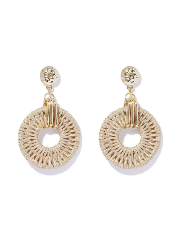 Alannah Raffia Textured Hoop Earrings Forever New