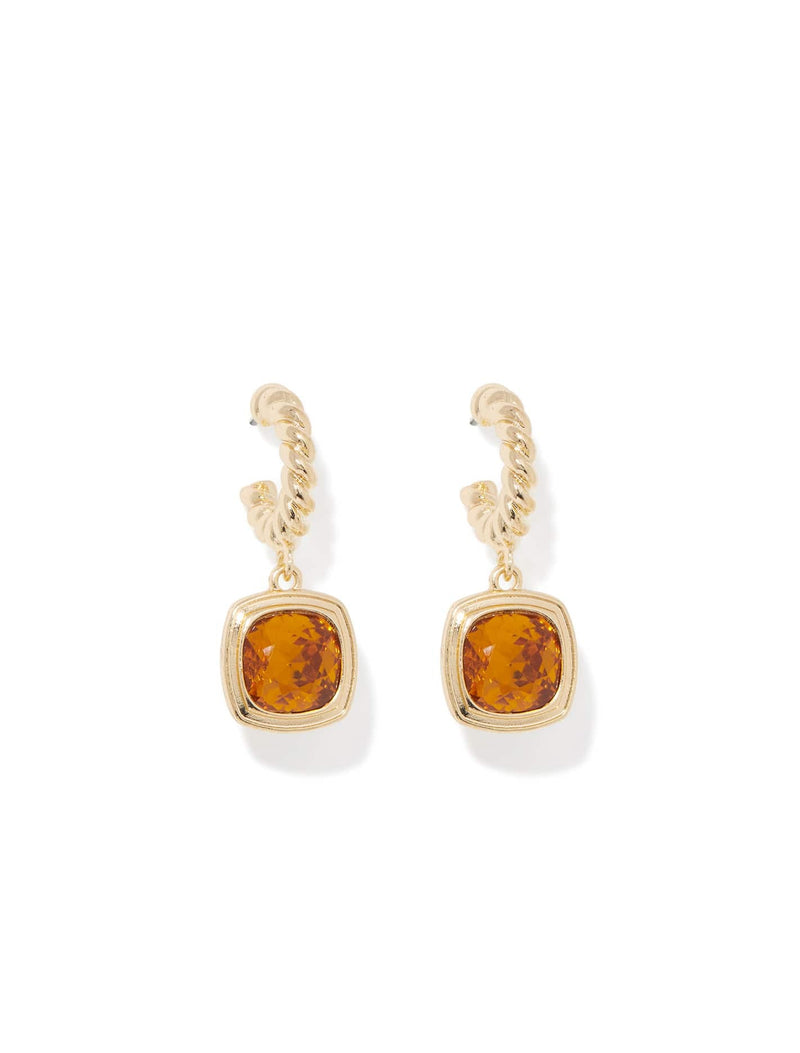 Dina Square Stone Earrings Forever New