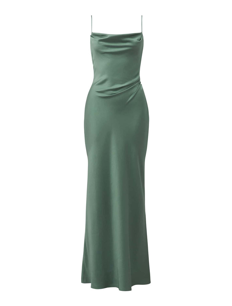 Mia Boat Neck Satin Maxi Dress Forever New