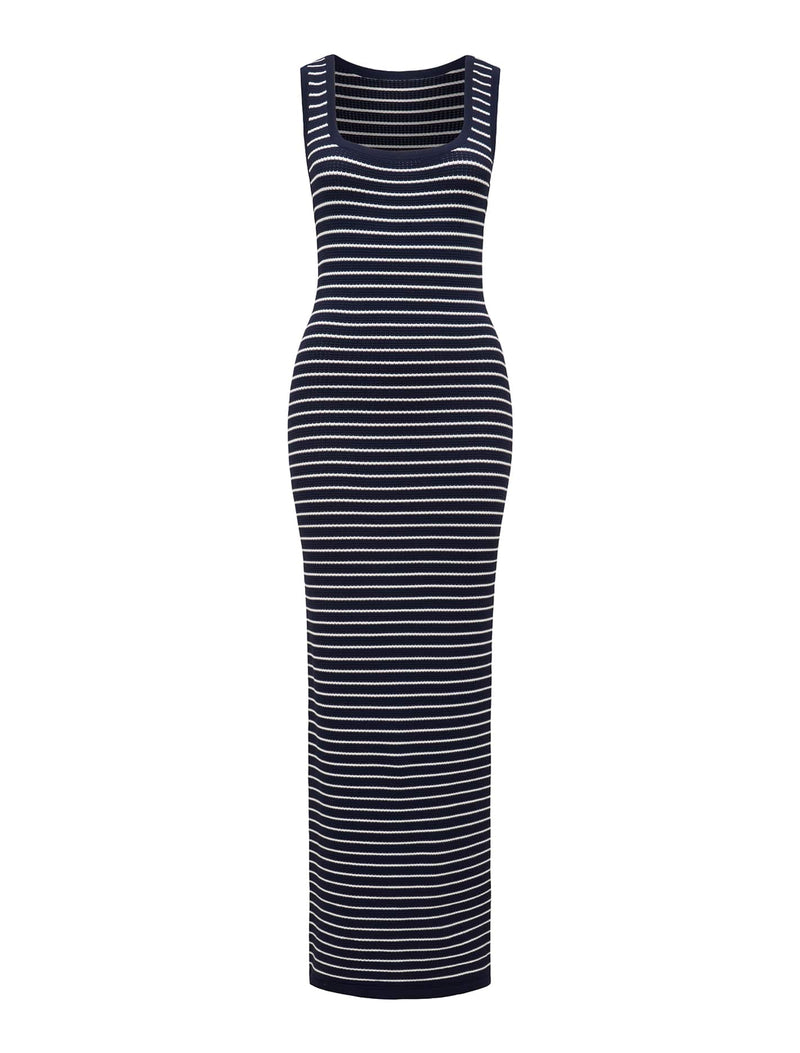 Chrissy Stripe Scoop Neck Dress Forever New