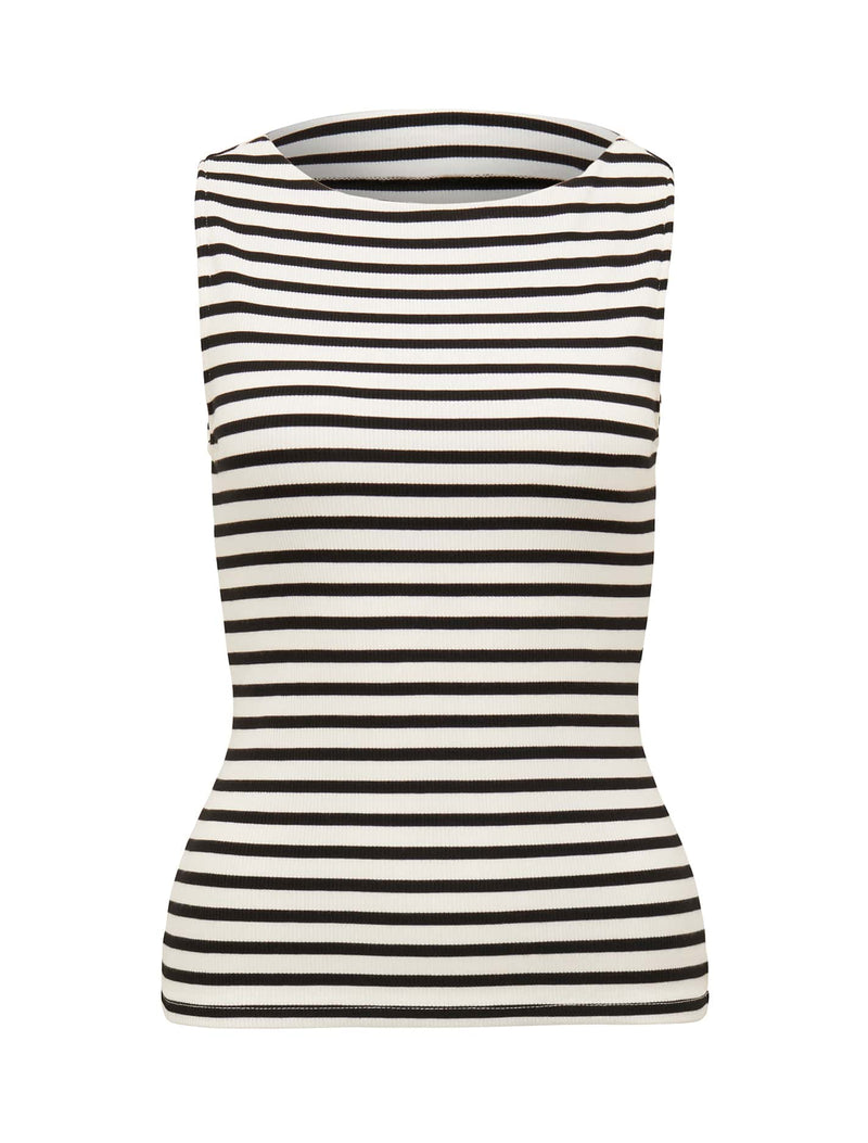 Francesca Stripe Boat Neck Tank Top Forever New