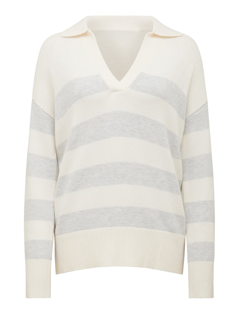 Nicole Striped Polo Collar Jumper Forever New