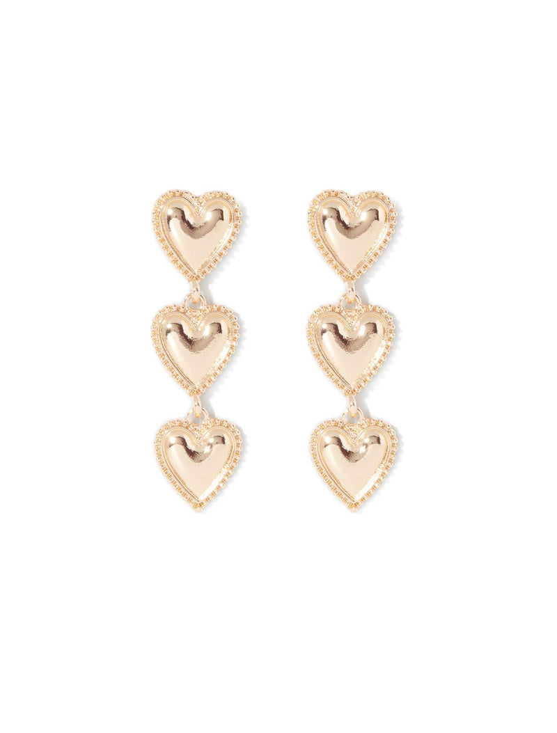 Tammy Triple Heart Drop Earrings Forever New