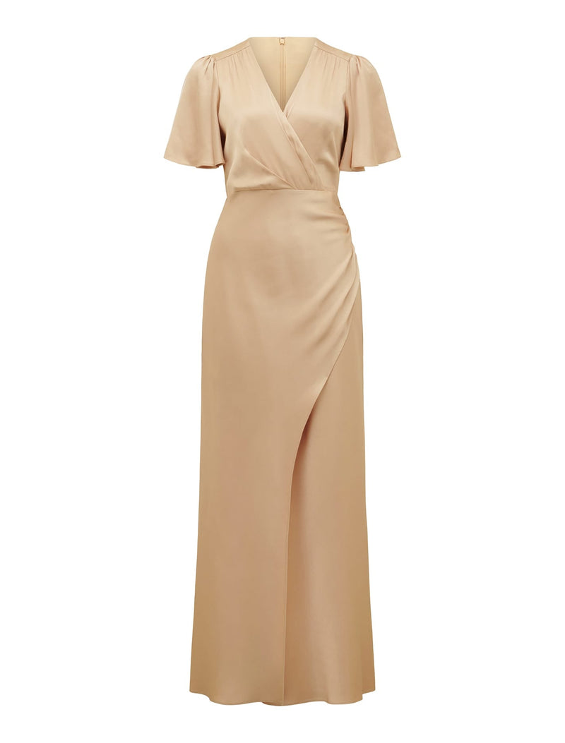 Chelsea Flutter Sleeve Satin Maxi Dress Forever New