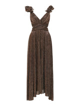 Selena Plisse Ruffle Shoulder Maxi Dress Forever New