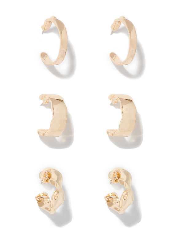 Hattie Multi Hoop Earrings Pack 0 Gold Forever New