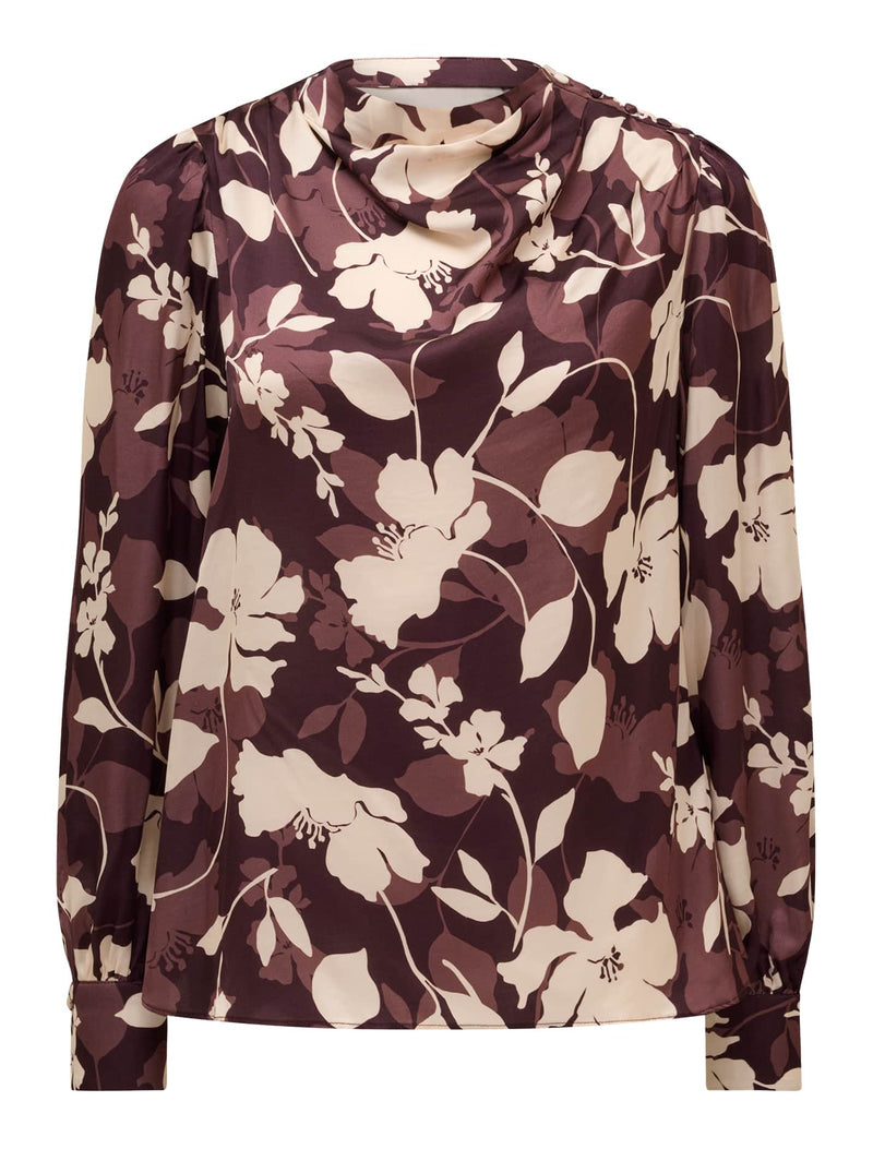 Nancy Drape Neck Button Blouse Forever New