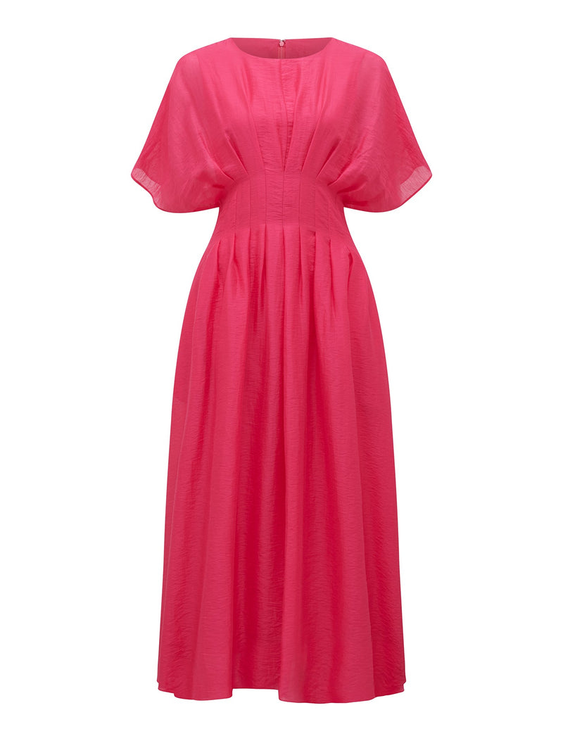 Eve Seam Detail Midi Dress Bright Rose Forever New